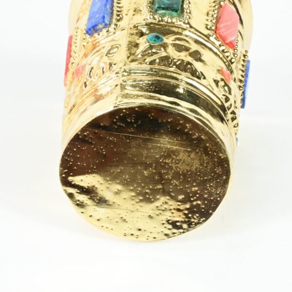 Gold-Plated Decorative Vase with Precious Stones - Image 9