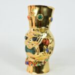 Gold-Plated Vase with Precious Stone Inlays - Imagen 2