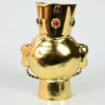 Gold-Plated Vase with Precious Stone Inlays - Imagen 5