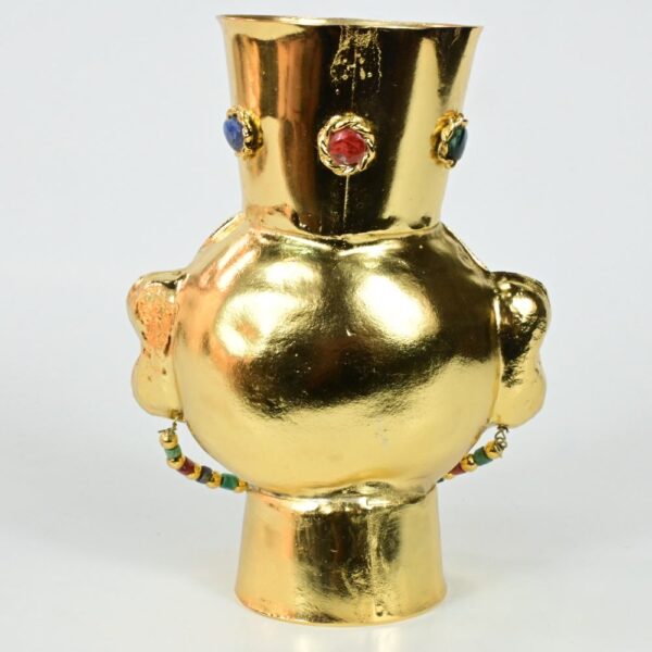 Gold-Plated Vase with Precious Stone Inlays - Image 5