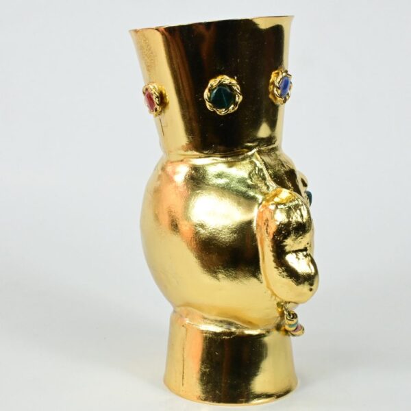 Gold-Plated Vase with Precious Stone Inlays - Image 6