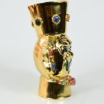 Gold-Plated Vase with Precious Stone Inlays - Imagen 7