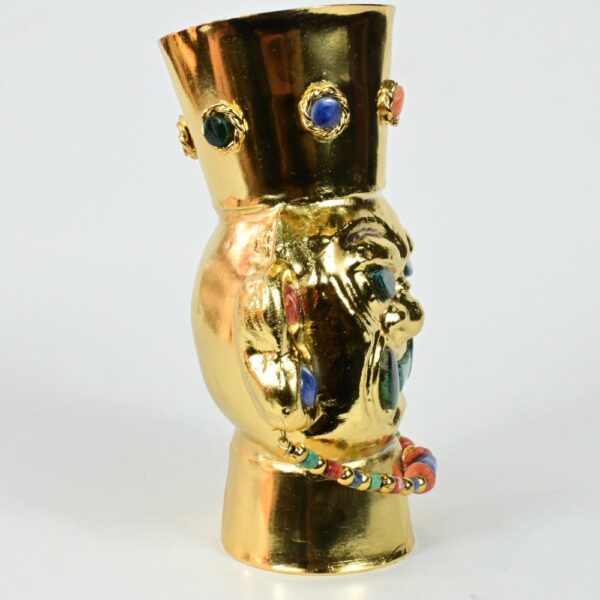 Gold-Plated Vase with Precious Stone Inlays - Image 7