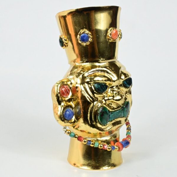 Gold-Plated Vase with Precious Stone Inlays - Image 8