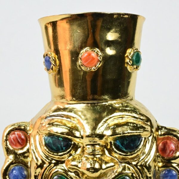 Gold-Plated Vase with Precious Stone Inlays - Image 10