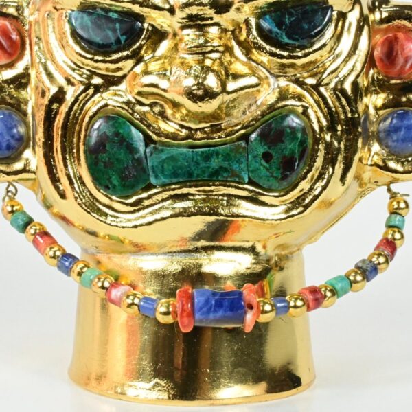 Gold-Plated Vase with Precious Stone Inlays - Image 11