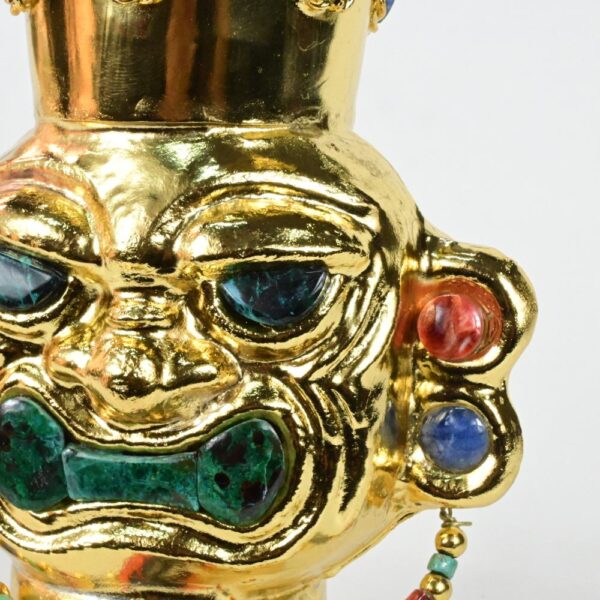 Gold-Plated Vase with Precious Stone Inlays - Image 12