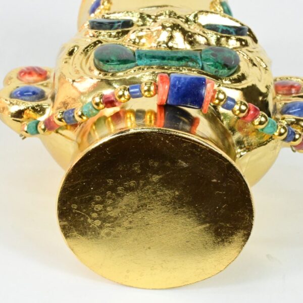 Gold-Plated Vase with Precious Stone Inlays - Image 14