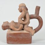 Handcrafted Moche Erotic Ceramic Bottle - Unique Art Piece
