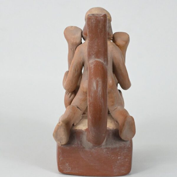 Handcrafted Moche Erotic Ceramic Bottle - Unique Art Piece - Image 3