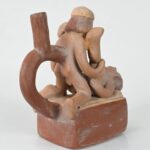 Handcrafted Moche Erotic Ceramic Bottle - Unique Art Piece - Imagen 4