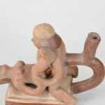 Handcrafted Moche Erotic Ceramic Bottle - Unique Art Piece - Imagen 8