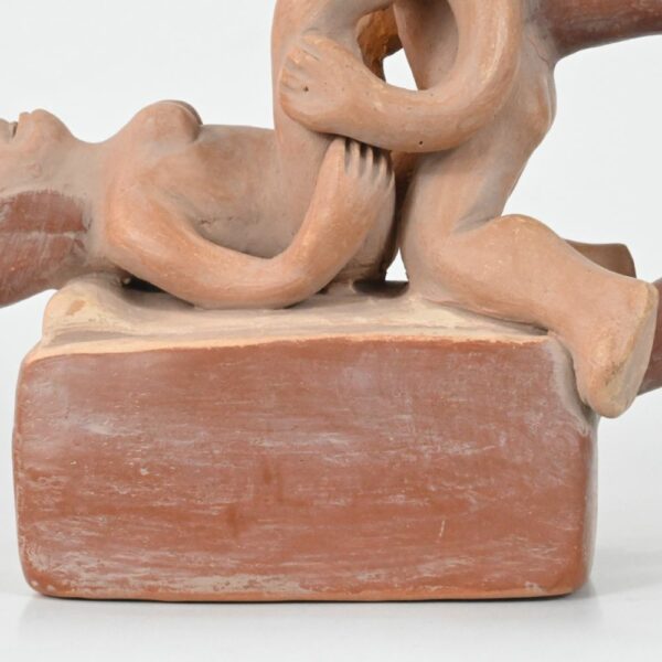 Handcrafted Moche Erotic Ceramic Bottle - Unique Art Piece - Image 11