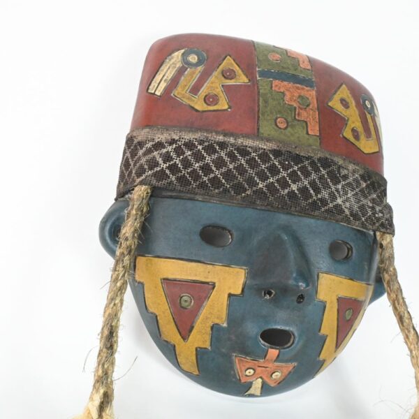 Handcrafted Paracas Ceramic Mask - Unique Art Decor - Image 2