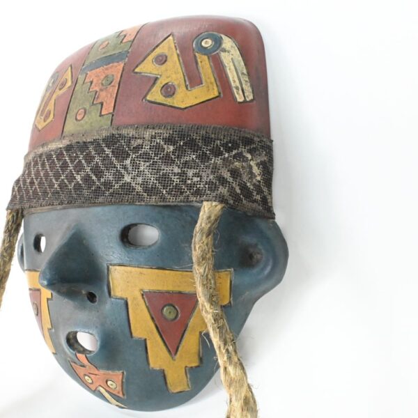 Handcrafted Paracas Ceramic Mask - Unique Art Decor - Image 3