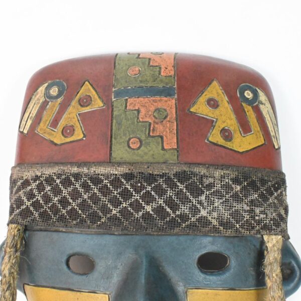 Handcrafted Paracas Ceramic Mask - Unique Art Decor - Image 5