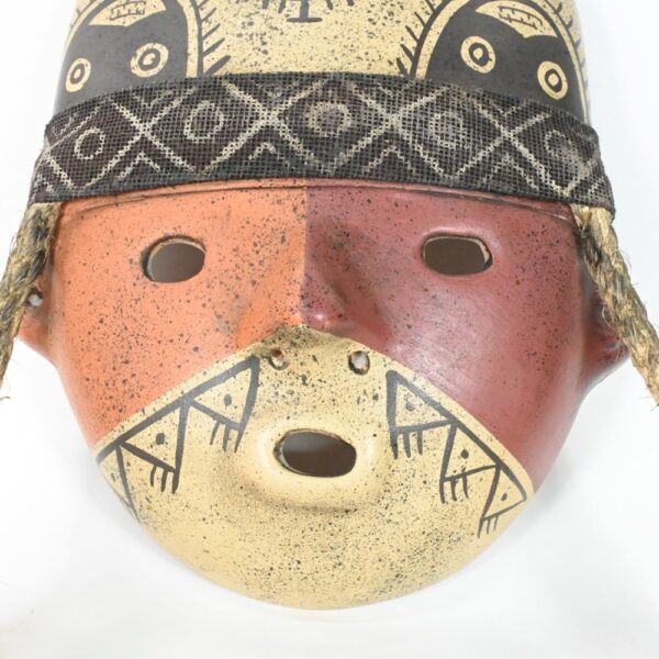 Handcrafted Nasca-Inspired Ceramic Mask - Unique Art Piece - Image 3