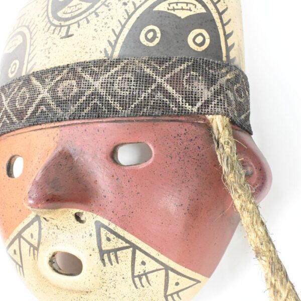 Handcrafted Nasca-Inspired Ceramic Mask - Unique Art Piece - Image 7