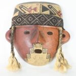 Handcrafted Nasca-Inspired Ceramic Mask - Unique Art Piece