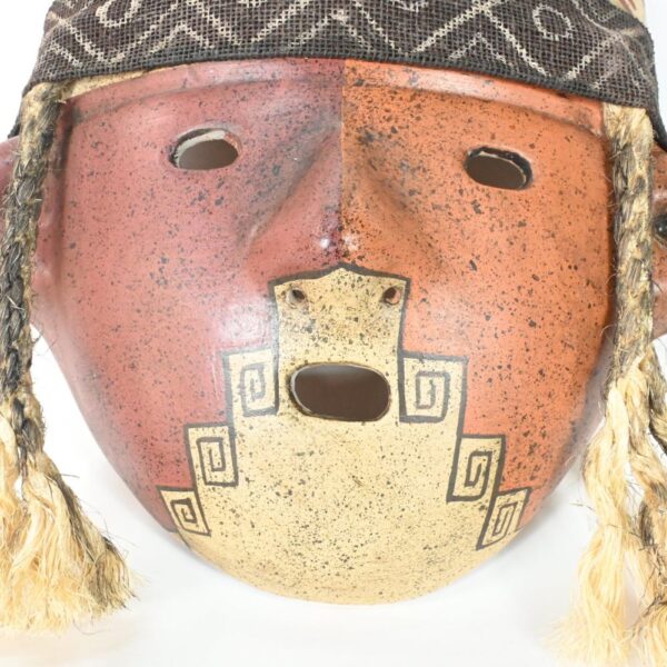 Handcrafted Nasca-Inspired Ceramic Mask - Unique Art Piece - Image 3