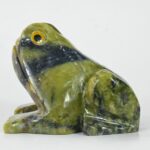 Unique Turquoise Stone Frog Sculpture for Art Lovers - Image 2