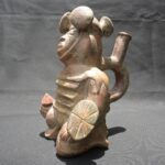 Pre-Columbian Moche Warrior Ceramic Bottle