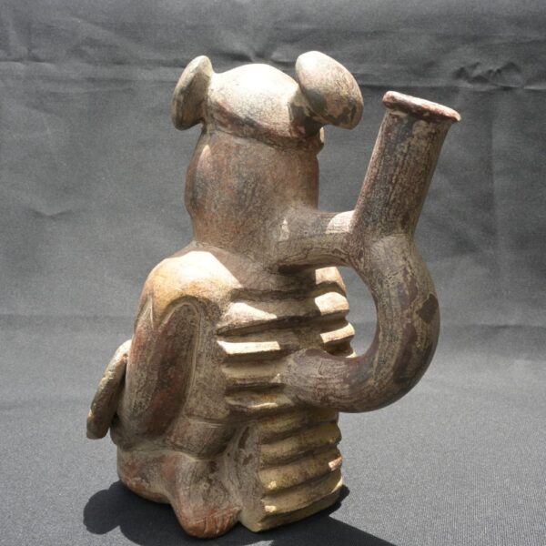 Pre-Columbian Moche Warrior Ceramic Bottle - Image 3