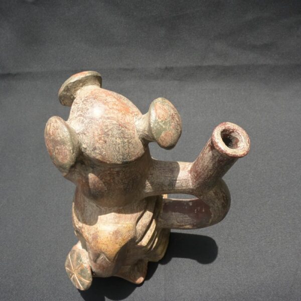 Pre-Columbian Moche Warrior Ceramic Bottle - Image 9