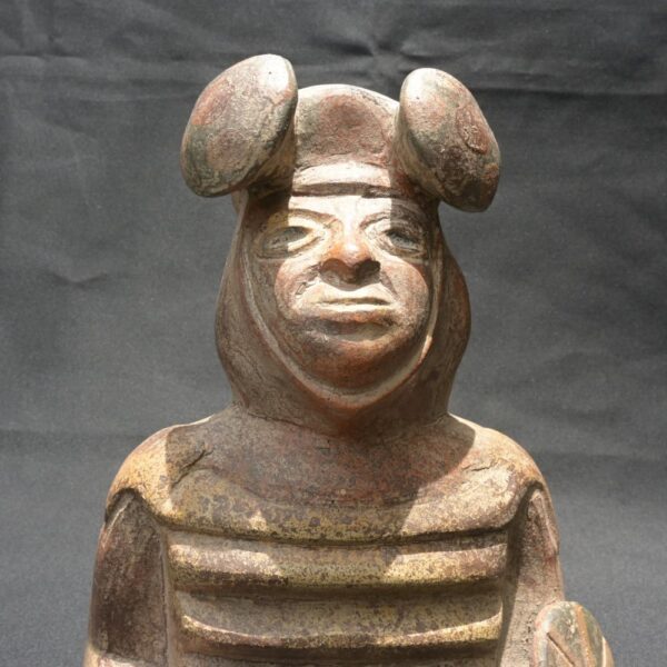 Pre-Columbian Moche Warrior Ceramic Bottle - Image 11
