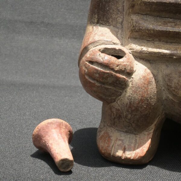Pre-Columbian Moche Warrior Ceramic Bottle - Image 17