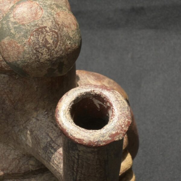 Pre-Columbian Moche Warrior Ceramic Bottle - Image 19