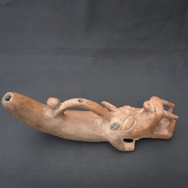 Precolumbian Moche Ceramic Whistle - Ancient Ritual Artifact - Image 8