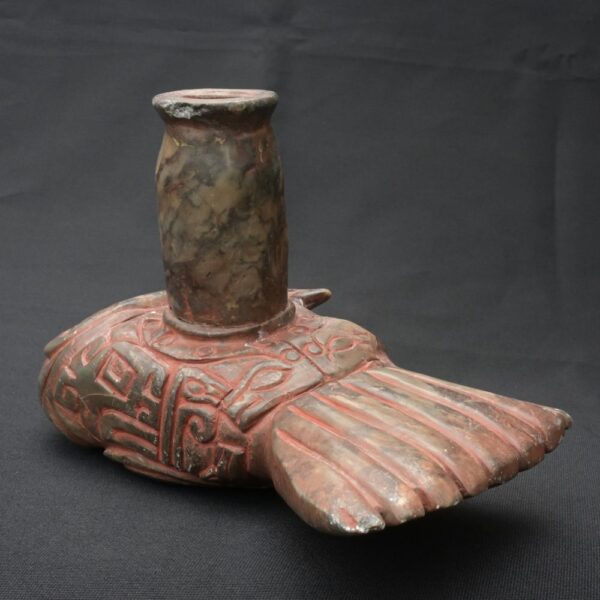 Pre-Columbian Chavin Stone Bottle - Carnivorous Fish Design - Image 3
