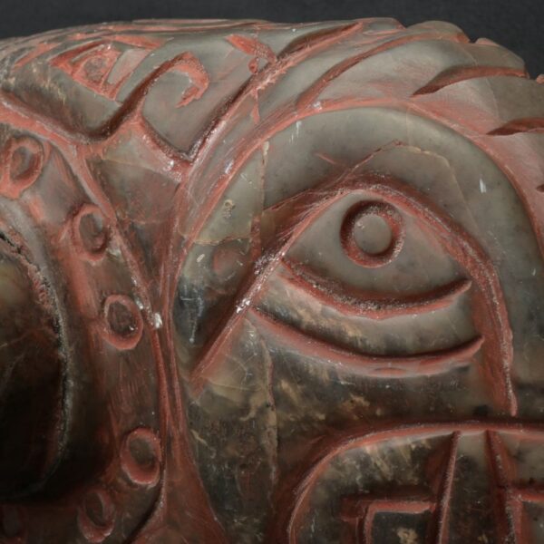 Pre-Columbian Chavin Stone Bottle - Carnivorous Fish Design - Image 14