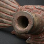 Pre-Columbian Chavin Stone Bottle - Carnivorous Fish Design - Imagen 15