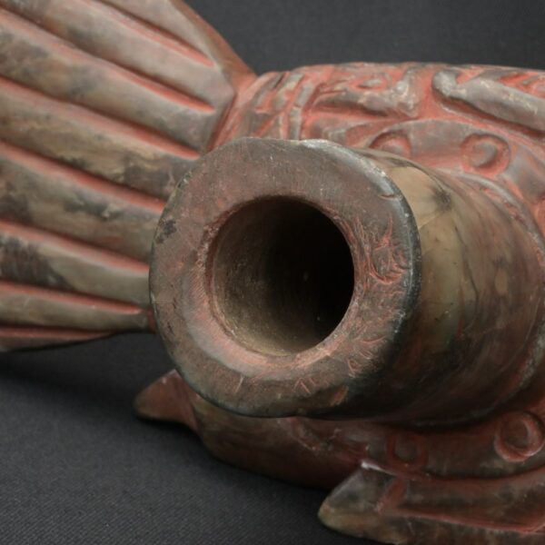 Pre-Columbian Chavin Stone Bottle - Carnivorous Fish Design - Image 15