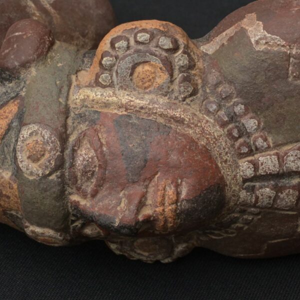 Pre-Columbian Moche Ceramic Trumpet with Human Figure Design - Image 16