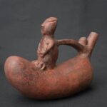 Pre-Columbian Moche Ceramic Whistle with Human Figure