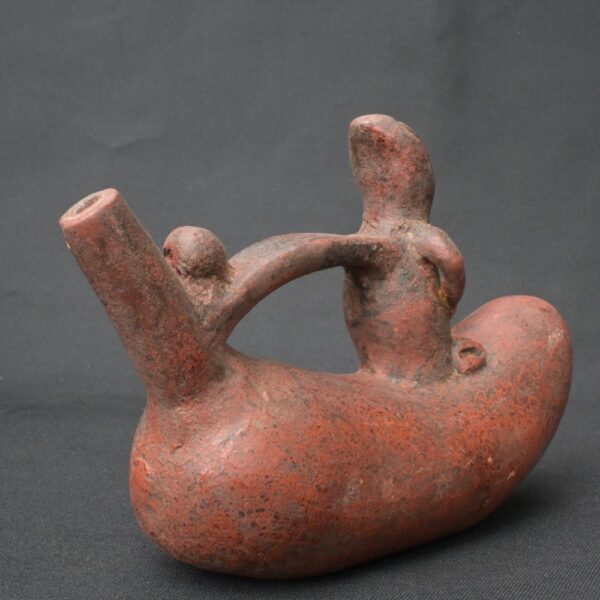 Pre-Columbian Moche Ceramic Whistle with Human Figure - Image 5