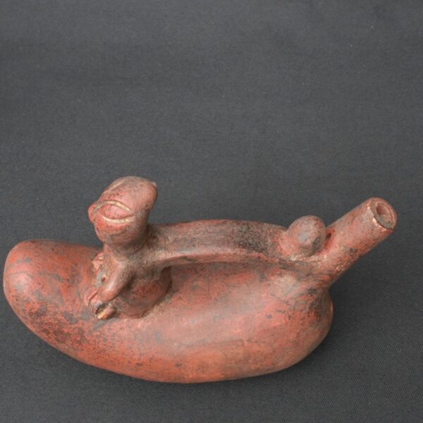 Pre-Columbian Moche Ceramic Whistle with Human Figure - Image 9