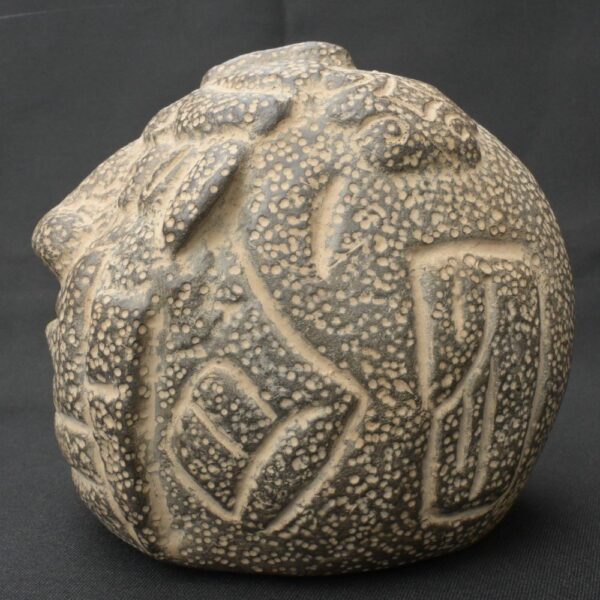 Pre-Columbian Moche Ceremonial Head Sculpture - Image 4