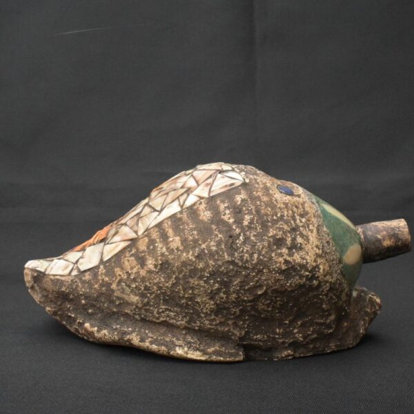 Precolumbian Moche Pututu with Gemstone Inlays - Image 4