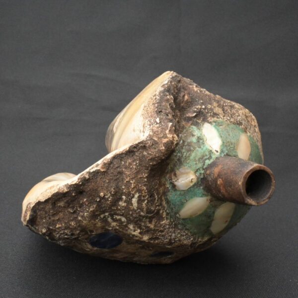 Precolumbian Moche Pututu with Gemstone Inlays - Image 10