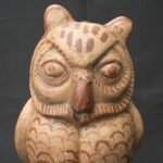 Precolumbian Moche Ceramic Owl Bottle Artifact - Imagen 12