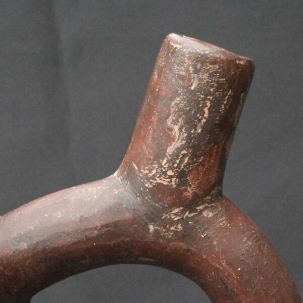 Precolumbian Moche Ceramic Owl Bottle Artifact - Image 17