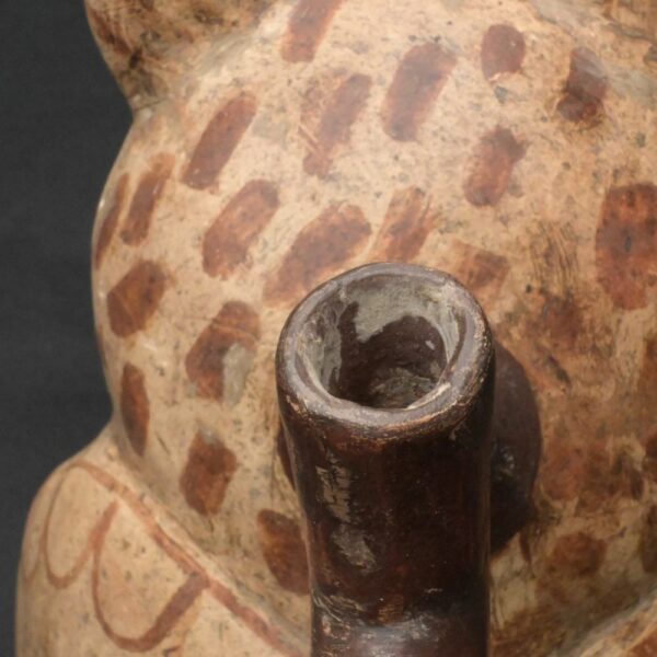 Precolumbian Moche Ceramic Owl Bottle Artifact - Image 18