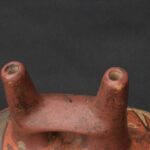 Pre-Columbian Nasca Ritual Ceramic Bottle with Animal Design - Imagen 14