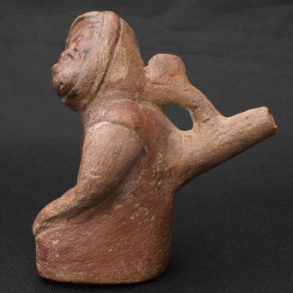 Pre-Columbian Moche Human Form Ceramic Whistle - Image 2