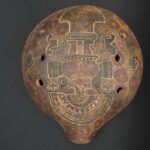 Pre-Columbian Inca Ceramic Whistle with Tumi Motif