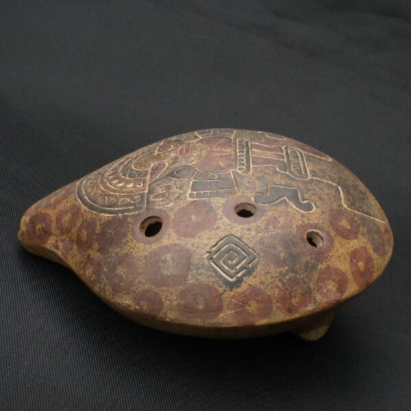 Pre-Columbian Inca Ceramic Whistle with Tumi Motif - Image 2